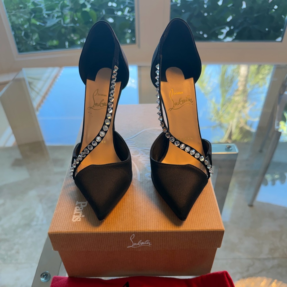 Christian Louboutin Black Heels with Silver Accents